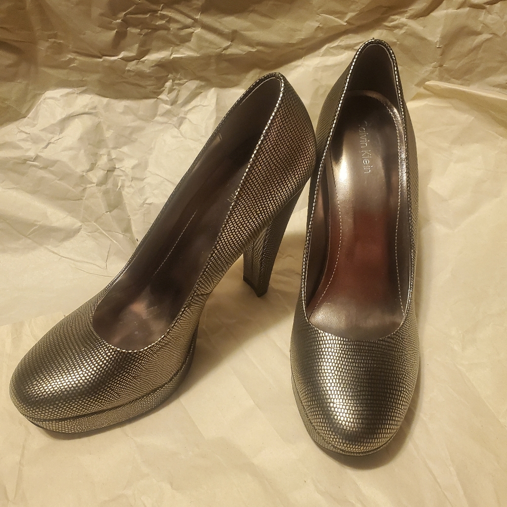 Calvin Klein Silver Pumps